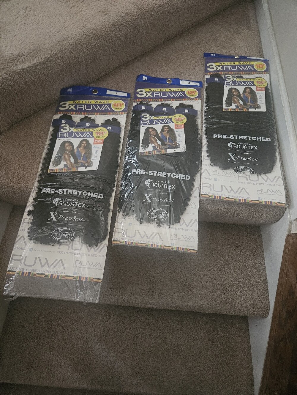 Sensationnel Ruwa Prestretched Braids-3X Water Wave 18in